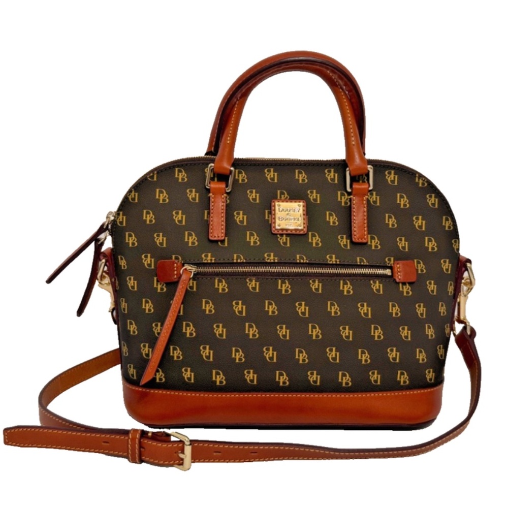 Dooney & Bourke Gretta Domed Zip Satchel – Water-Repellent Coated Fabric